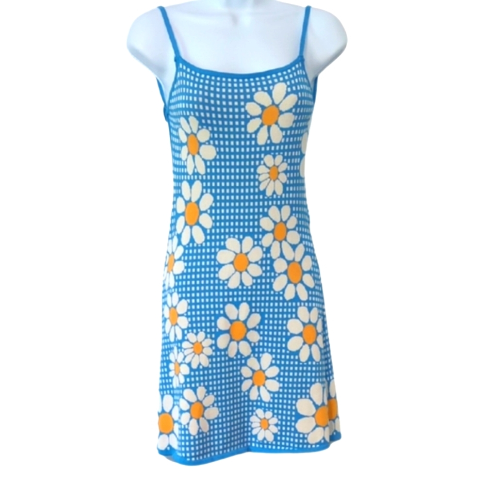 Zara Blue and White Floral Mini Dress